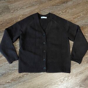 NWOT Zara Ladies Dark Brown Cardigan Sweater Small